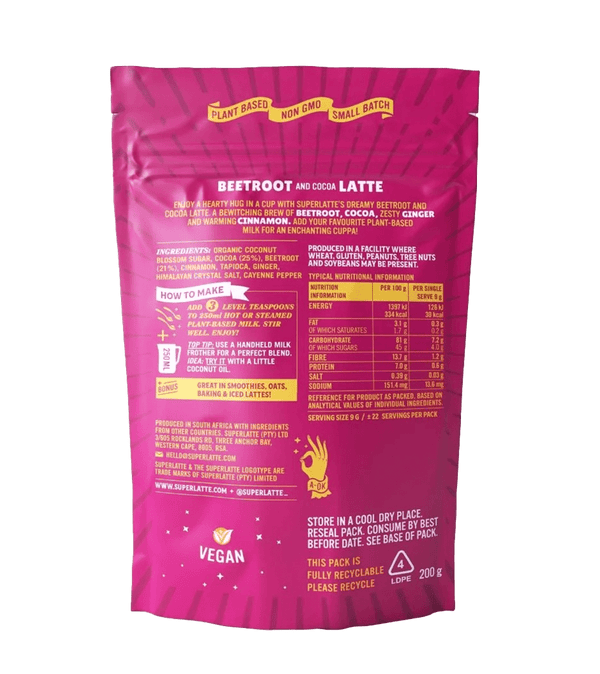 Super Latte - Beetroot and Cocoa 200g - Pink Dahlia