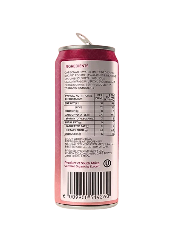 Monatea Hibiscus, Berry & Buchu (Lightly Sweetened)