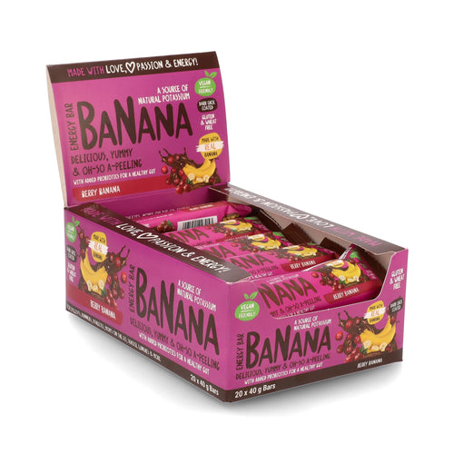 Banana Energy Bars - Berry Flavour - Pink Dahlia