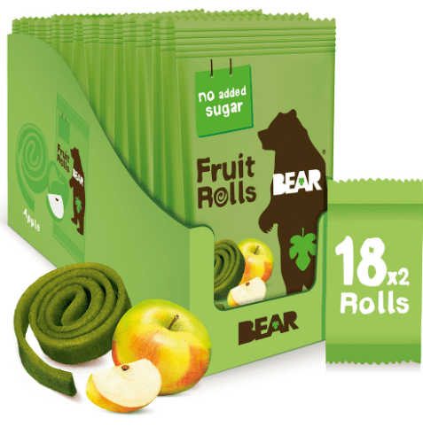 Bear Fruit Rolls - Apple (Pack of 18 x 20g packets) - Pink Dahlia