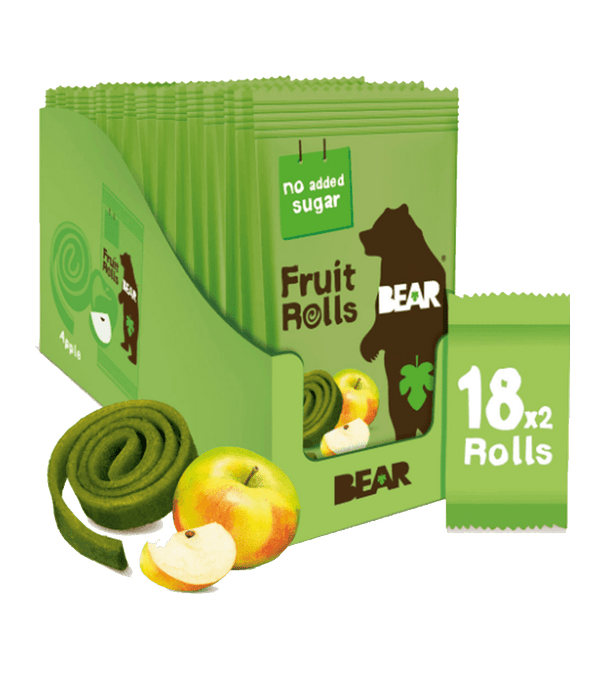 Bear Fruit Rolls - Apple (Pack of 18 x 20g packets) - Pink Dahlia