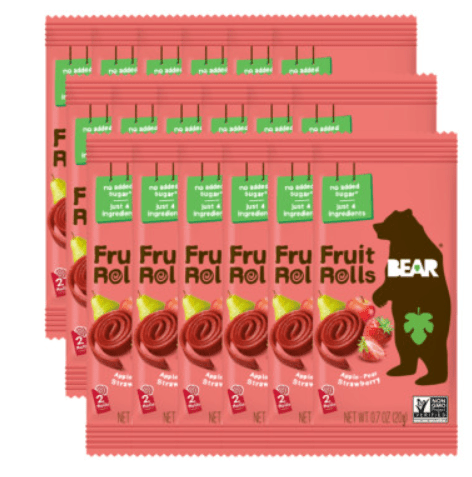 Bear Fruit Rolls - Strawberry (pack of 18) - Pink Dahlia