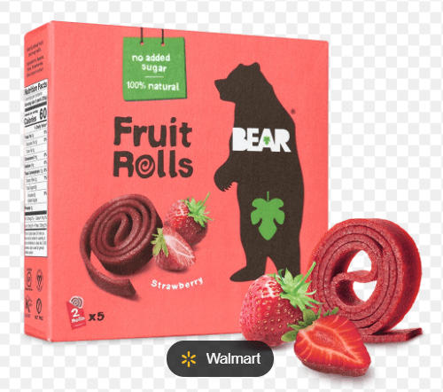 Bear Fruit Rolls - Strawberry (pack of 18 x 20g packets) - Pink Dahlia
