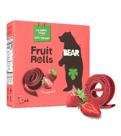 Bear Fruit Rolls - Strawberry (pack of 18 x 20g packets) - Pink Dahlia