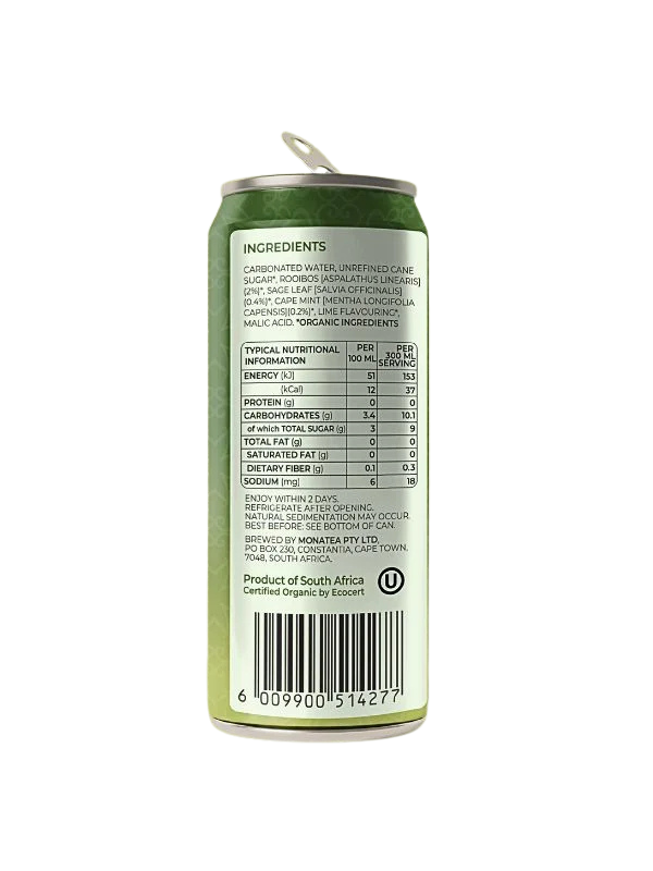 Monatea - Sage, Lime & Cape Mint (Lightly Sweetened)