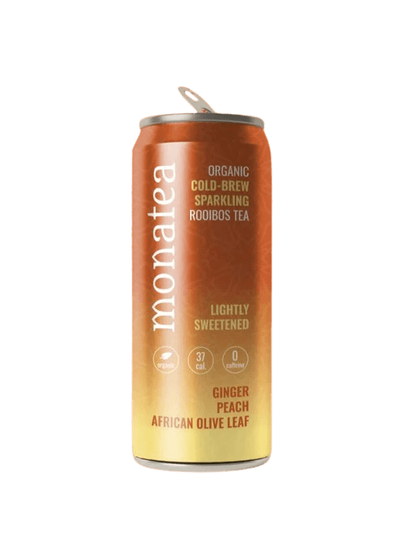 Monatea - Ginger Peach & African Olive Leaf (Lightly Sweetened) 4 x 300ml (case) - Pink Dahlia