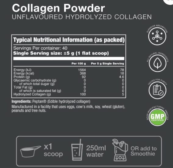 Vitatech Collagen Powder 200g (40 Servings) - Pink Dahlia
